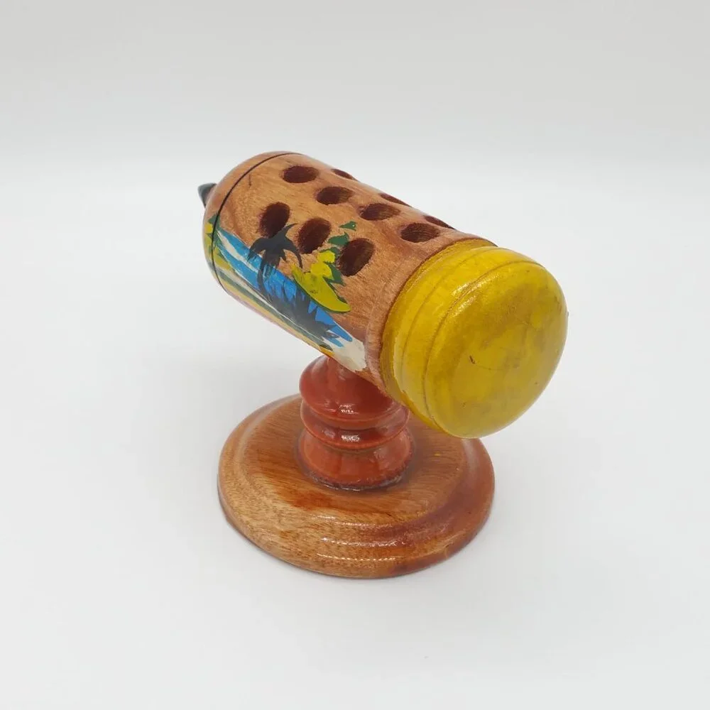 Vintage Wooden Hand Carved Pen Pencil Holder